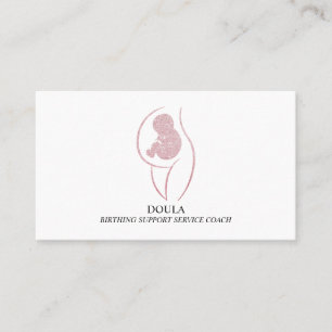 Doula Pregnancy Nurse Midwife Birth Coach Glitter Business Card