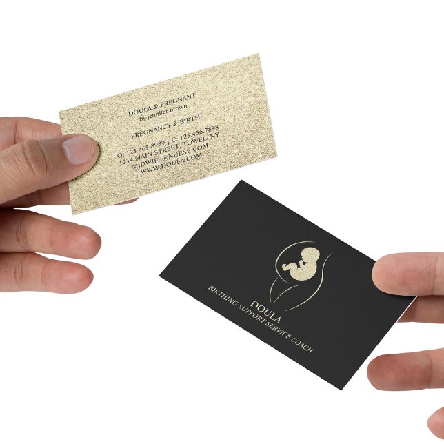 Doula Pregnancy Nurse Midwife Birth Coach gold Business Card (Doula Pregnancy Nurse Midwife Birth Coach gold Business Card)