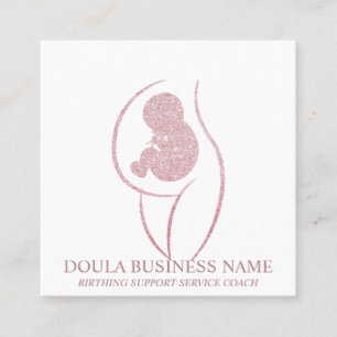Doula Pregnancy Nurse Newly Mum Birth Coach Baby Square Business Card