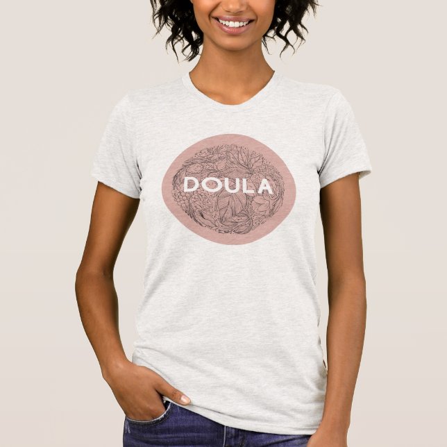 Doula Shirt with Botanical Art (Front)