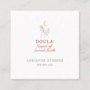 Doula simple elegant minimalistic square business card