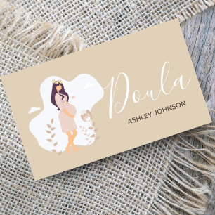Doula Simple Minimal Clean Pastel Calm Relaxing Business Card