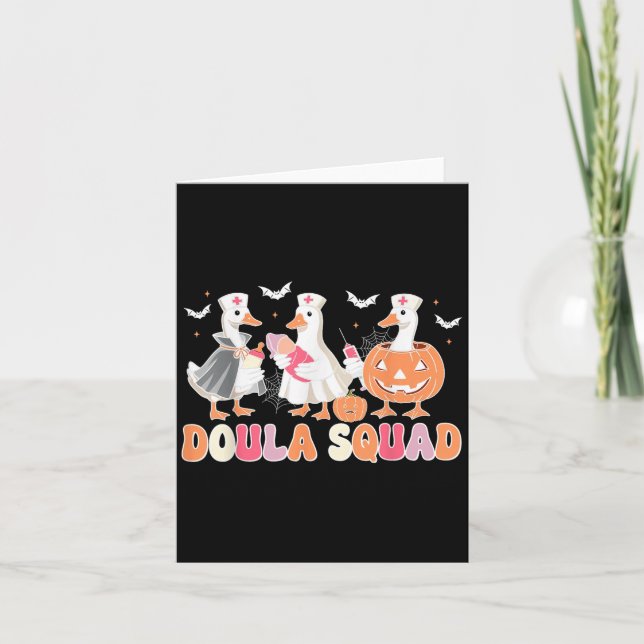 Doula Squad Goose Spooky Halloween Lactation Consu Card (Front)