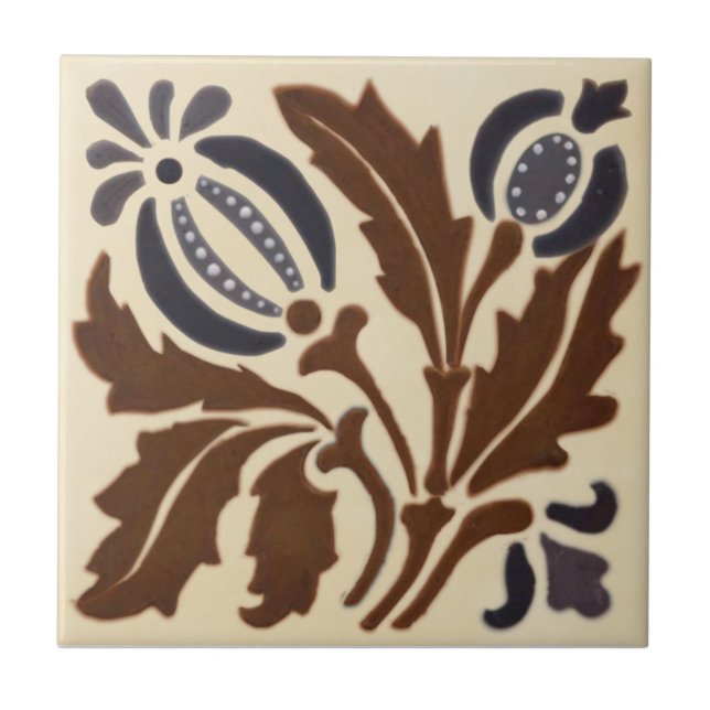 Doulton Lambeth Barbotine Antique Reproduction Tile (Front)