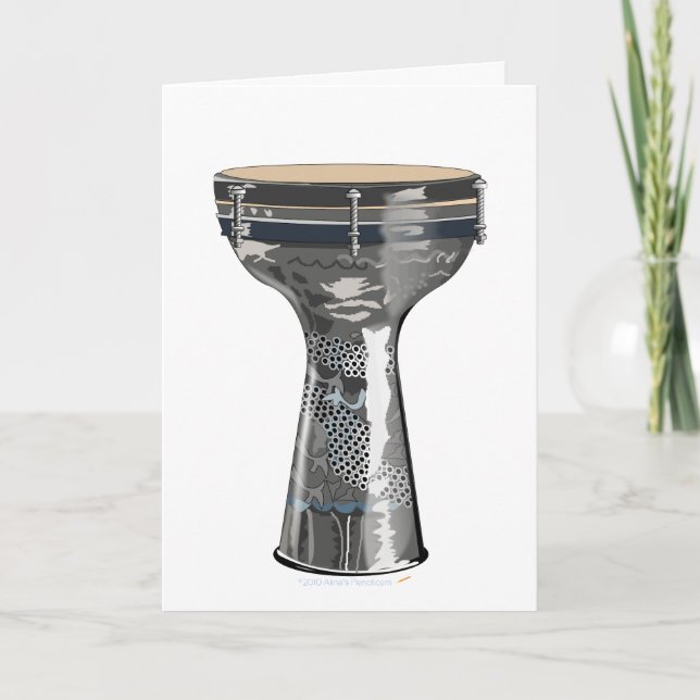 Doumbek Drum Greeting Card Darbuka Tombak Tabla (Front)