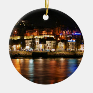 Douro river in Porto, Portugal Ceramic Tree Decoration