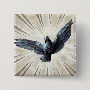 dove 15 cm square badge