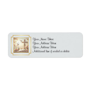 Dove and Cross Customisable Return Address Label