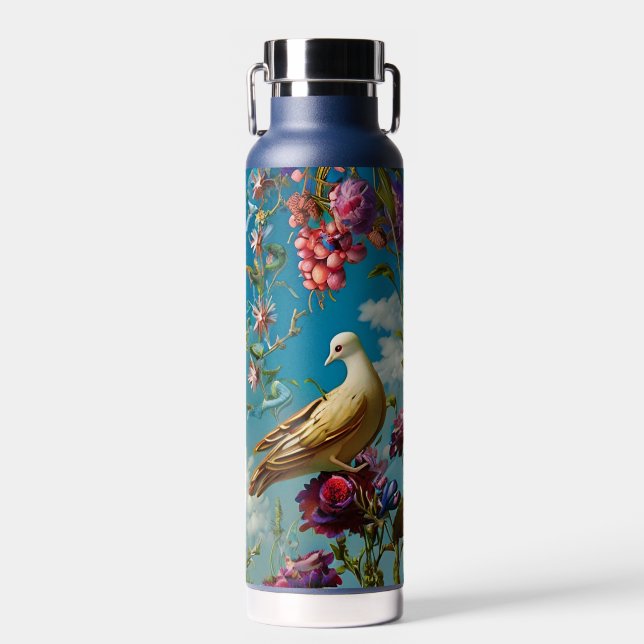 Dove and flowers water bottle (Front)