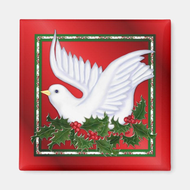 Dove and Holly Magnet (Front)