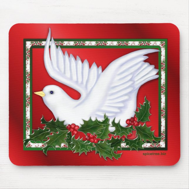 Dove and Holly Mouse Pad (Front)