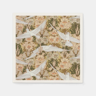 Dove and Lily Floral Print Napkin