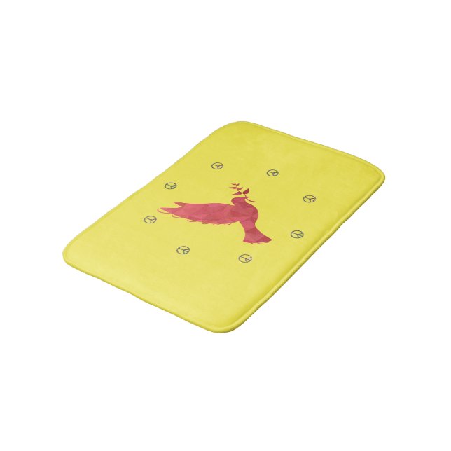 Dove and Peace Signs Bath Mat (Angled)