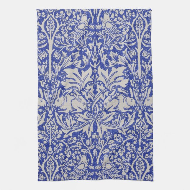 Dove and Rabbit, William Morris Tea Towel (Vertical)