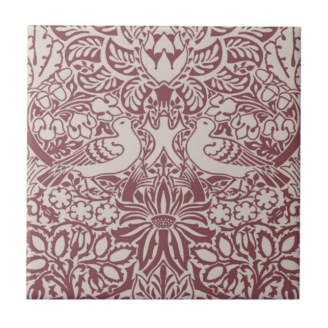 Dove and Rose Ceramic Tile (Front)