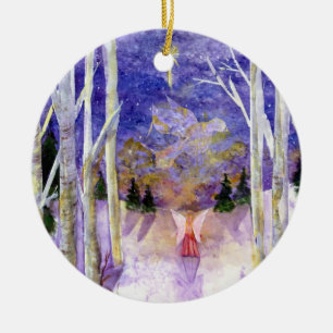 Dove Angel Birch Forest Ceramic Tree Decoration