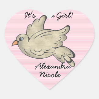 Dove Announces It's A Girl! Heart Sticker