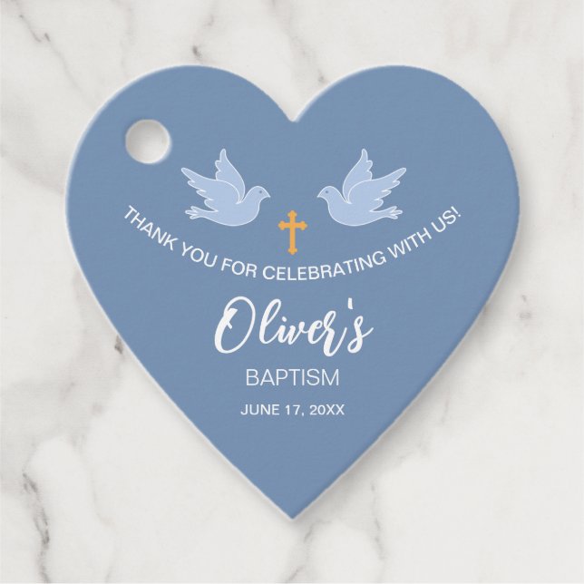 Dove baptism favour tags (Front)