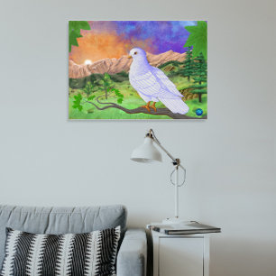 Dove Beautiful Vibrant Landscape Canvas Print
