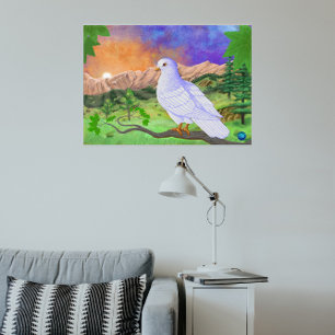 Dove   Beautiful Vibrant Landscape Poster
