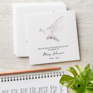 Dove Bird Memorial Funeral Seed Envelope