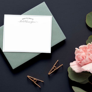 Dove Blue From The Desk Of Name In Script Card