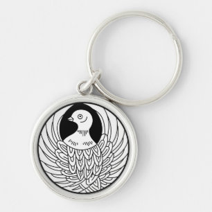 Dove circle keychain