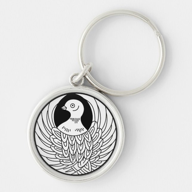 Dove circle keychain (Front)