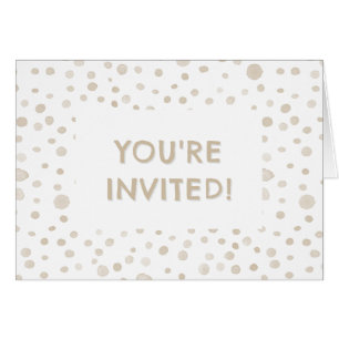 Dove Confetti Watercolor Dots Birthday Invite