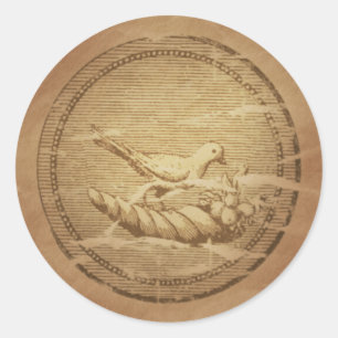 Dove & Cornucopia Good Fortune Classic Round Sticker