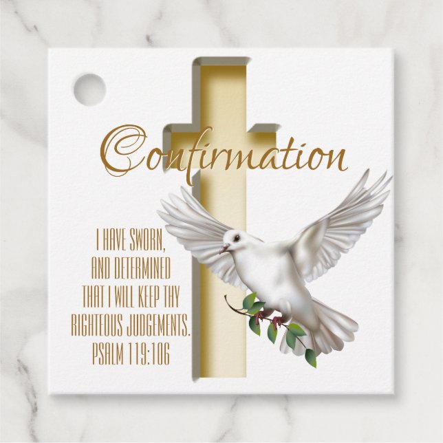 Dove Cross Favour Tags (Front)