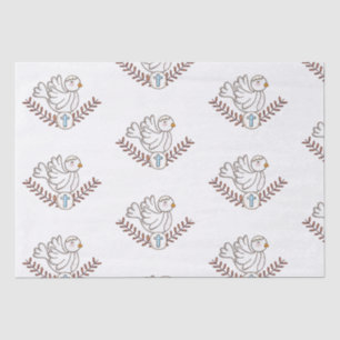 Dove Cross Religious Baptism Christening Tissue Paper