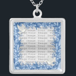 Dove Custom Square Silver Necklace<br><div class="desc">Personalise this pretty necklace to have as wedding favours at your wedding reception or to have one yourself as a remembrance of your special day. This necklace is also the perfect gift for the bride at her bridal shower. Personalise by adding your photo.</div>