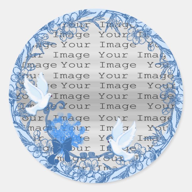Dove Custom Wedding Round Stickers (Front)