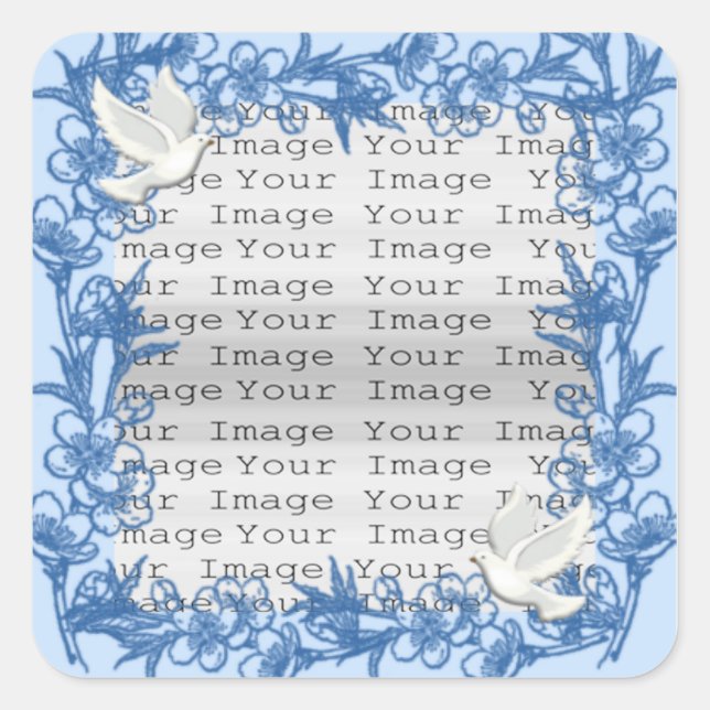 Dove Custom Wedding Square Stickers (Front)