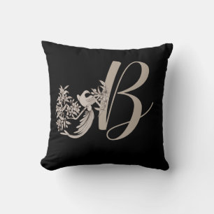 Dove Elegant Monogram Initial B Cushion