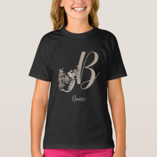 Dove Elegant Monogram Initial B Personalised T-Shirt
