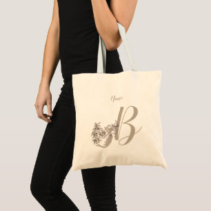 Dove Elegant Monogram Initial B Personalised Tote Bag