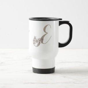 Dove Elegant Monogram Initial E Personalised Travel Mug