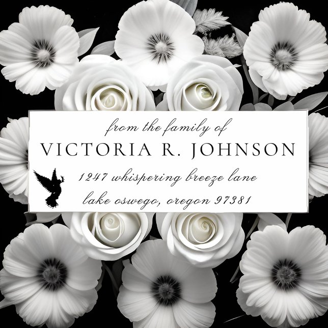 Dove Family Funeral Return Address Self-inking Stamp (Creator Uploaded)