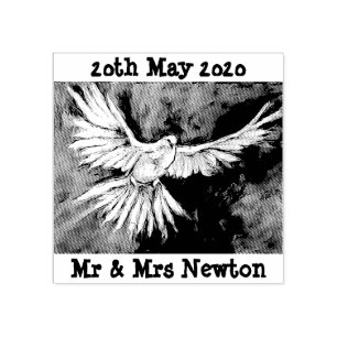 Dove Fine Art Rubber Stamp Wedding Christening