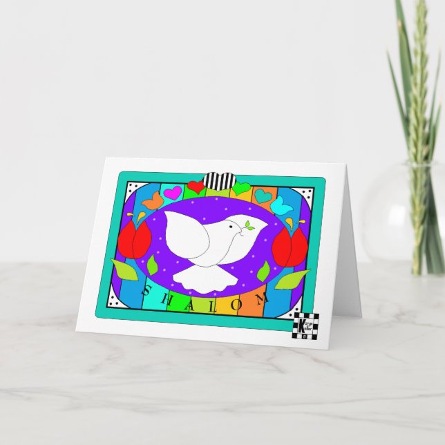 Dove Floral Shalom greeting card (Front)