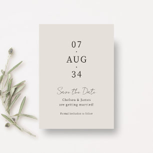 Dove Grey Chic Minimal Wedding Save the Date