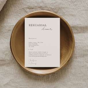 Dove Grey   Chic Minimalist Wedding Rehearsal  Enclosure Card