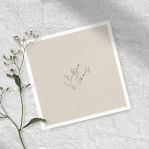 Dove Grey   Chic Script Minimalist Wedding  Napkin