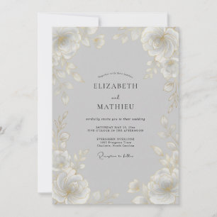 Dove Grey Ethereal Classic Wedding Invitation