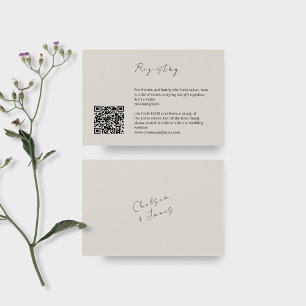 Dove Grey   QR Wedding Registry Enclosure Card