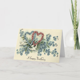Dove Heart Forget-Me-Not Rose Card
