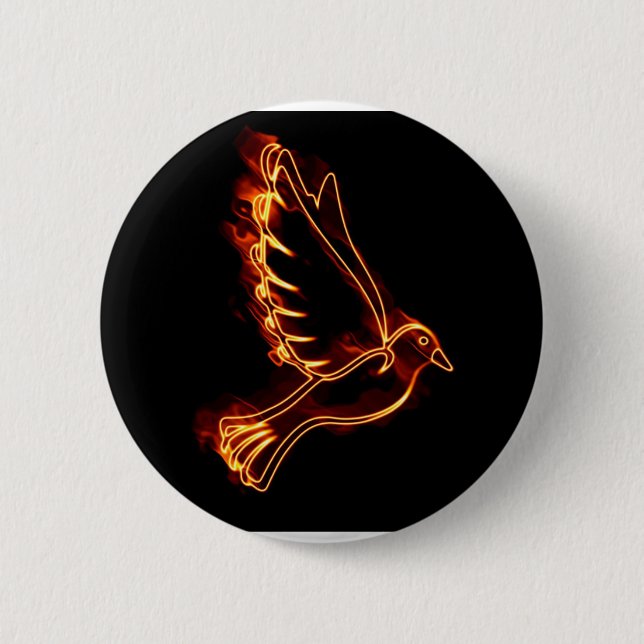 Dove Holy Spirit 6 Cm Round Badge (Front)
