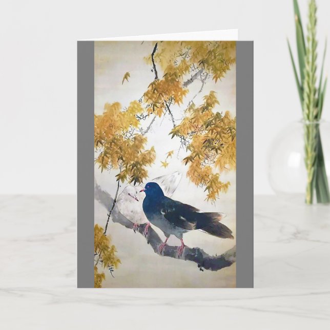 Dove in Fall, Watanabe Seitei Card (Front)